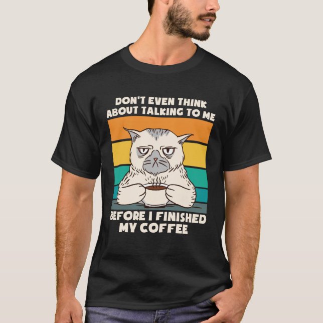Camiseta Café Gato Odeio Roupa de Café Pessoas (Frente)
