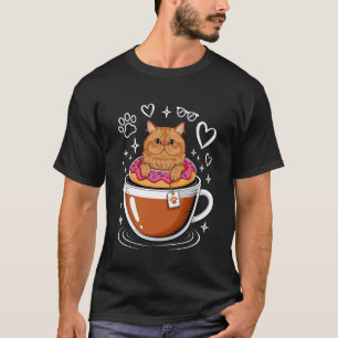 Camiseta Café Gato Persa Donut