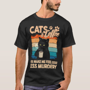 Camiseta Café Gato Preto Me Faz Sentir Menos Assassino Sarc