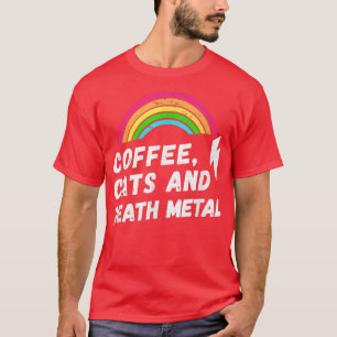 Camiseta Café, Gatos e Metal Mortal, Arco-Íris