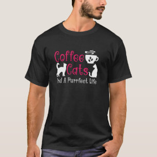 Camiseta Café Gatos E Uma Vida Purrfeita Introdução Cozy Ma