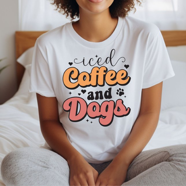 Camiseta Café gelado e cães, amantes de cães (Criador carregado)