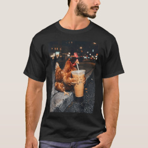 Camiseta Café Gelado Frango Galinha Galo Noite Cidade Legal