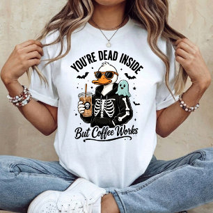 Camiseta Café Gelado Por Dentro Esqueleto Pato