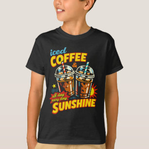 Camiseta Café Gelado Retro e Amante de Café de Verão
