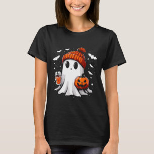Camiseta Café Ghost Ghost Bebendo Bonito Café Halloween Caf