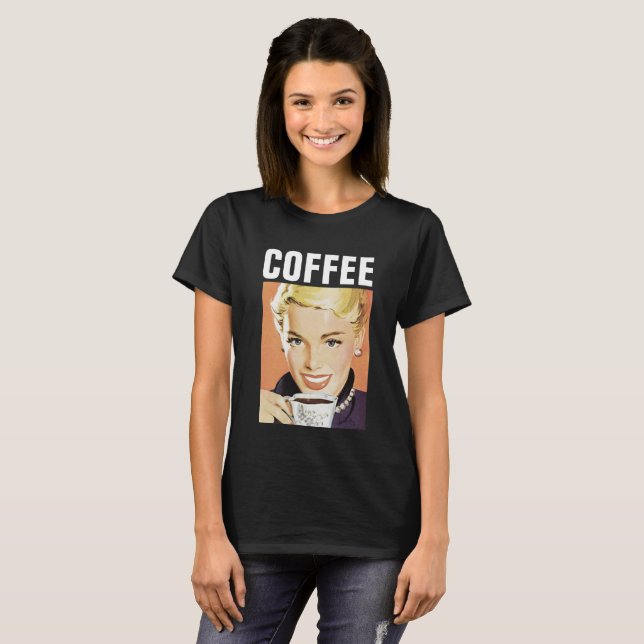 CAMISETA CAFÉ GIRL RETRO T-SHIRTS (Frente Completa)