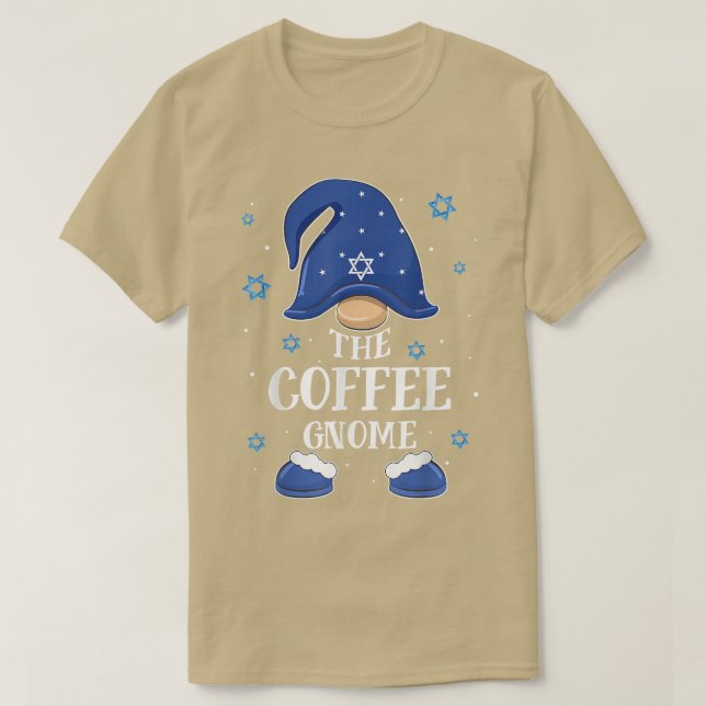 Camiseta Café Gnome Hanukkah Jewish Matching Family Xmas (Frente do Design)