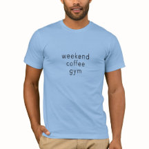 Café Gym Palavra Slogan Blue T-shirt