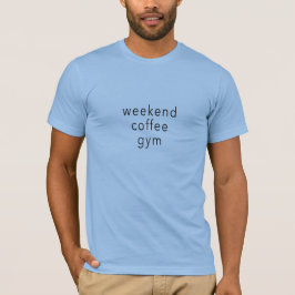 Camiseta Café Gym Palavra Slogan Blue T-shirt