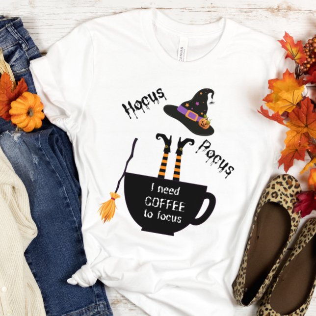 Camiseta Café Hocus Pocus para Focar t-shirt do Halloween (Criador carregado)