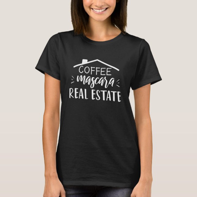 Camiseta Café Imobiliário Rímel E Casas De Venda (Frente)