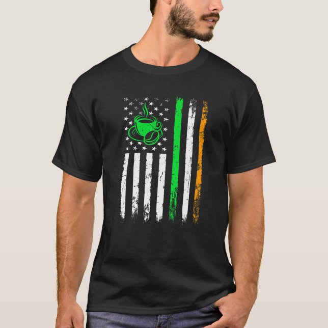 Camiseta Café Irish American Flag Men W (Frente)