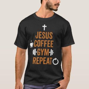 Camiseta Café Jesus Academia Repita Fé Treino