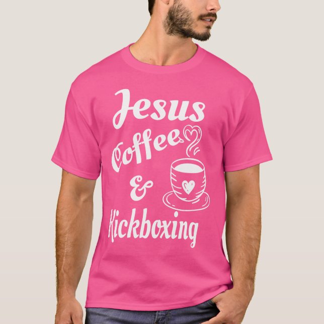 Camiseta Café Jesus E Sobremesa Cristã De Kickboxe (Frente)