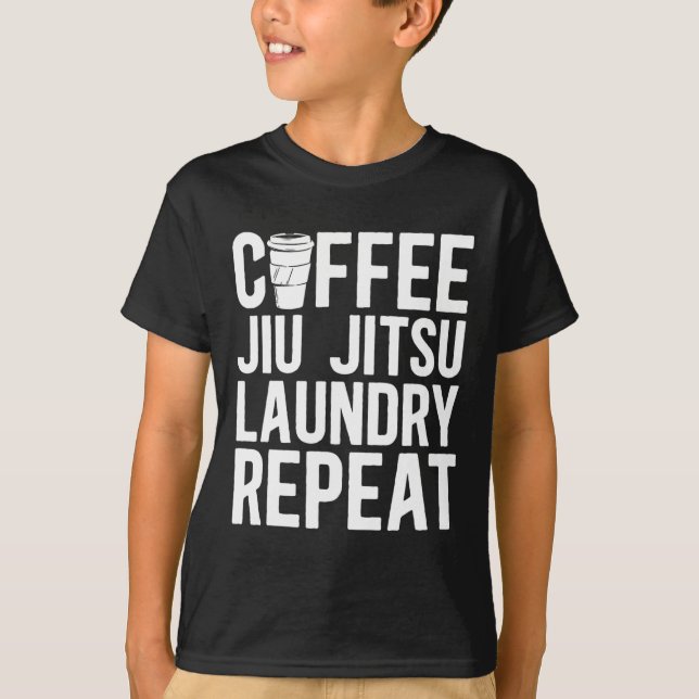 Camiseta Café Jiu Jitsu Laundry Repete Artes Marciais Mistu (Frente)