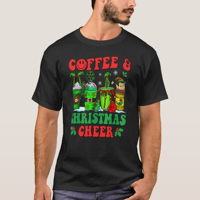 Camiseta Café Latte de Natal Aconchegante Eu Funciono Com C (Frente)
