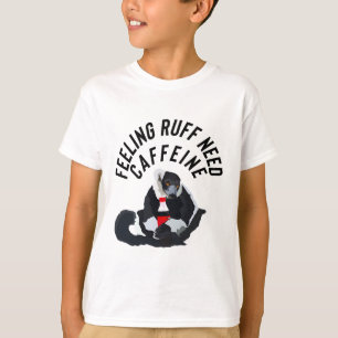 Camiseta Café Lemur Ilustração Cute Primatas Madagascar