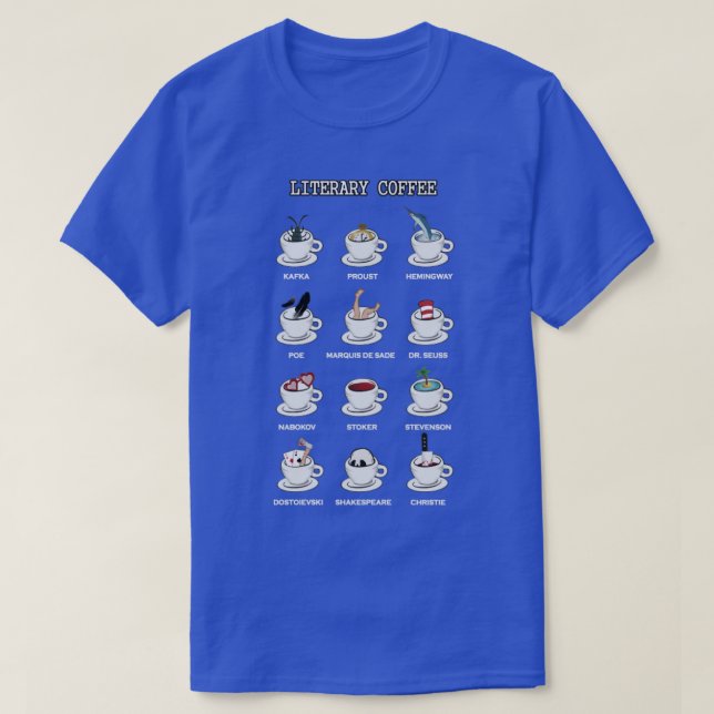 Camiseta Café literário para leitores (Frente do Design)