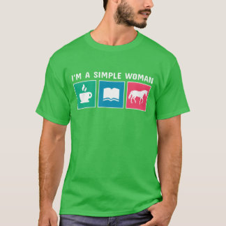 Camiseta Café Livros Horse Sou Uma Simples Mulher