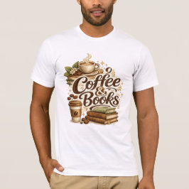 Camiseta Café & Livros | Presente para Amantes de