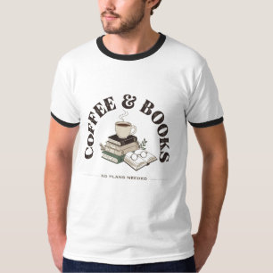 Camiseta Café & Livros Sem Planos Necessários – Amor por Li