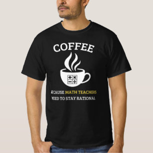 Camiseta Café Lover e Professor de Matemática Combo Engraça