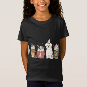 Camiseta Café Maltês Latino de inverno Cachorro de Natal Mã
