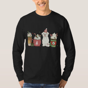 Camiseta Café Maltês Latino de inverno Cachorro de Natal Mã