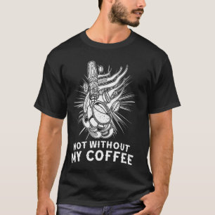 Camiseta Café manhã barista bebendo espresso biscoito b