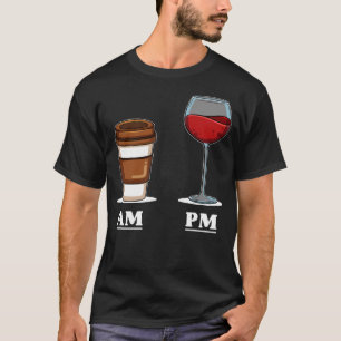 Camiseta Café manhã de vinho PM para depois do trabalho