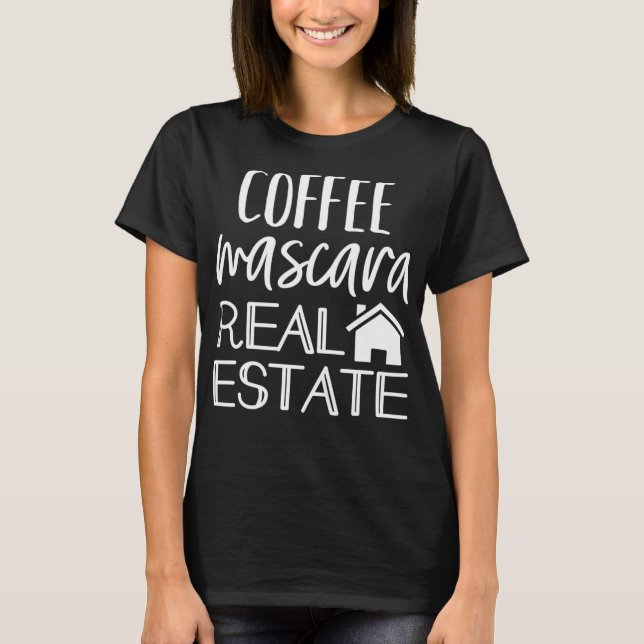 Camiseta Café Mascara Imobiliário Agente Funny Realser (Frente)