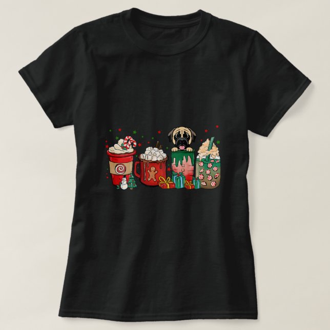 Camiseta Café Mastiff Café Xmassa Pet de inverno (Frente do Design)