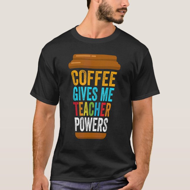 Camiseta Café Me Dá Competência De Professora Professora (Frente)