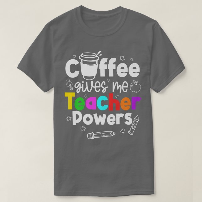 Camiseta Café Me Dá Ensino Poderes Premium52 (Frente do Design)