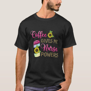 Camiseta Café Me Dá Poderes de Enfermeira Estampa de Leopar