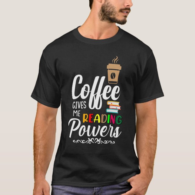 Camiseta Café Me Dá Poderes de Leitura (Frente)