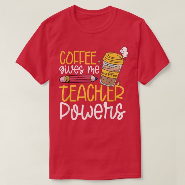Camiseta Café me dá poderes para T-Shirt (Frente do Design)