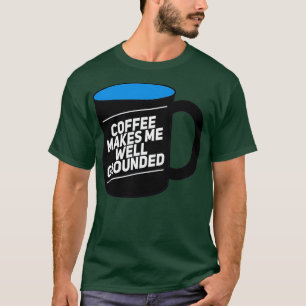 Camiseta Café me torna preto e caneca azul bem esmerilada