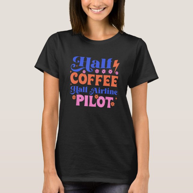 CAMISETA CAFÉ MEIO-FEIRA-FEIRA-FEIRA, MEIO PILOTO AÉREO (Frente)