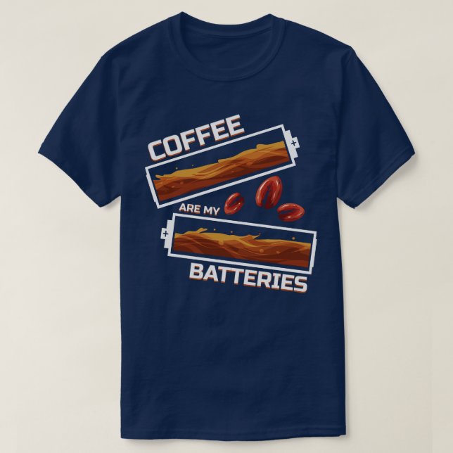 Camiseta Café, Meu Café De Baterias É Minha Bateria (Frente do Design)