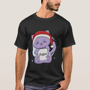 Camiseta Café Moka Gato Negro Gatinho Anime Chibi Neko Chri