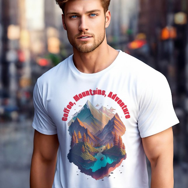 Camiseta Café, Montanhas, Viagem de Aventura (Travel t-shirt Coffee, Mountains, Adventure)