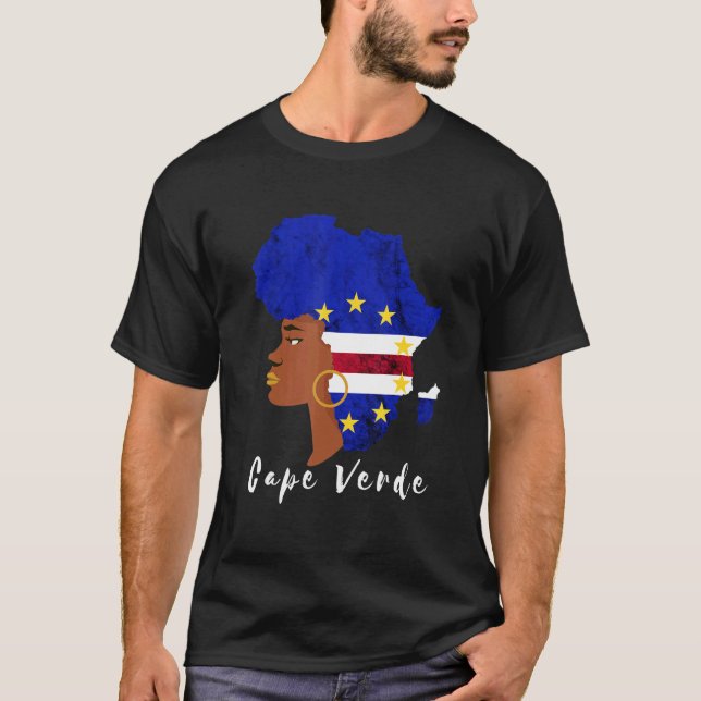 Camiseta Café Mulher cabo-verdiano Raízes verdianas mapeia  (Frente)
