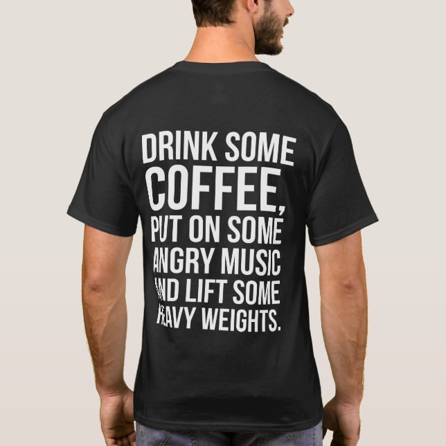 Camiseta Café, Música Irritada, Pesos Pesados - Trabalho En (Verso)