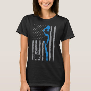 Camiseta café natação- Bandeira americana vintage dos EUA p