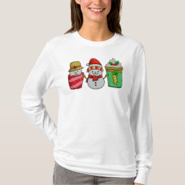 Camiseta Café Natal Copas Snowman Long Sleeve