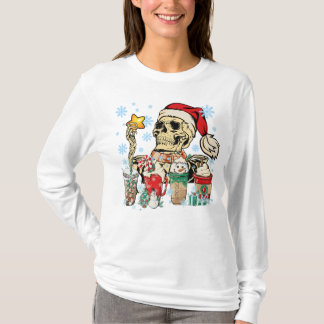 Camiseta Café Natal Esqueleto Latte Snowmen Sweet Sno
