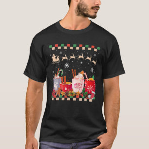 Camiseta Café Natal Retro Café Quente Cacau de inverno Coz
