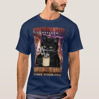 Camiseta Café Negro Café Engraçado Gato cita presente